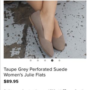 New Toms Perforated Suede Flats in Taupe. Sz 7.5